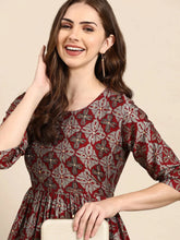 Women's Maroon Printed Kurta SetKC-1002-Maroon